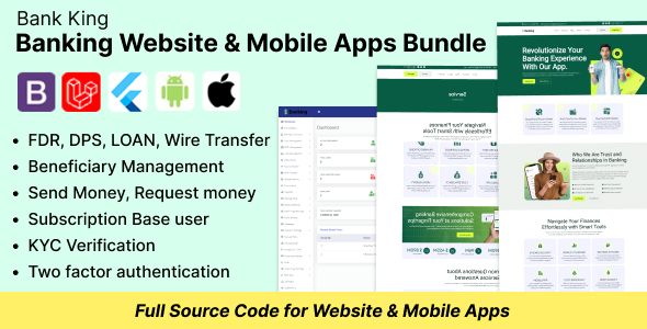 Bank King Laravel Php Script And Mobile App